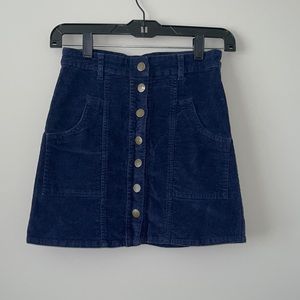 Altar’d State Button Up Blue Mini Skirt